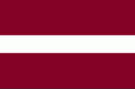 Flagget til Latvia. Tre horisontale striper i rødt-hvitt-rødt, et av de eldste kjente bannerne i området