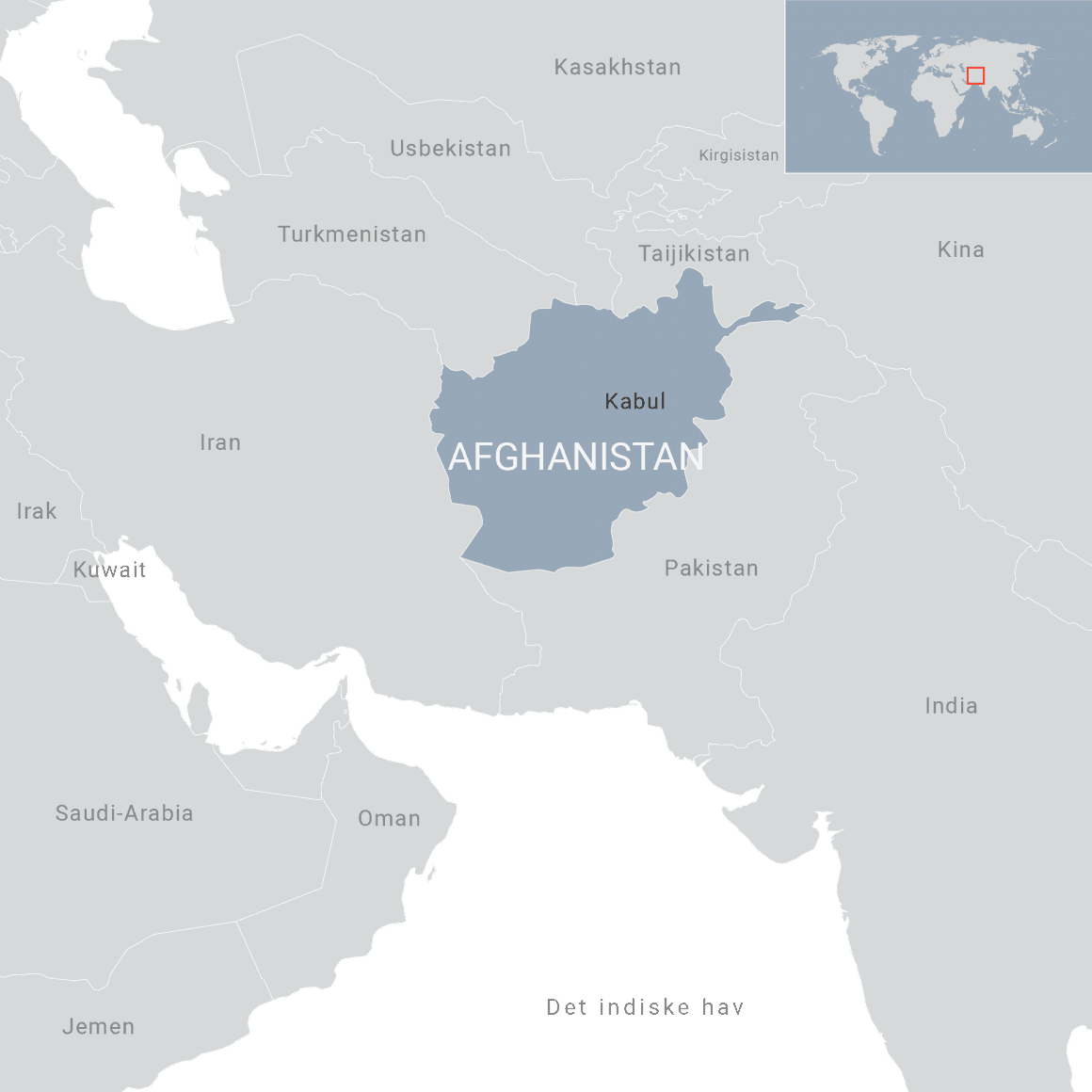 Kart over Afghanistan. Ill: FN-sambandet