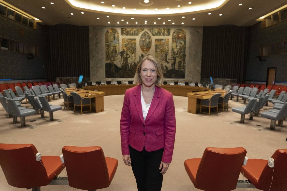 Utenriksminister Anniken Huitfeldt ledet møter i Sikkerhetsrådet når Norge hadde presidentskapet i januar 2022. Foto: UN Norway / Pontus Höök