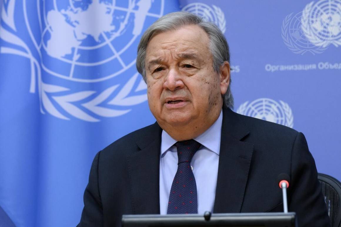FNs generalsekretær, António Guterres, ber om økt politisk innsats for å løse konflikten i Syria. Foto: UN Photo/Mark Garten