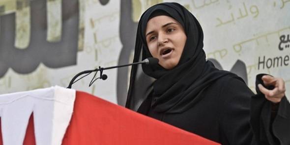 Ayat al-Qurmezi talte ut mot styresmaktene i Bahrain. Hun ble fengslet og torturert i 2011, men har fortsatt å holde sine appeller. Hun fikk Studentenes fredspris under ISFiT-festivalen i Trondheim 2015. Foto: ISFiT