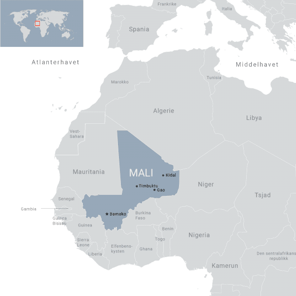 Kart over Mali. Ill FN-sambandet